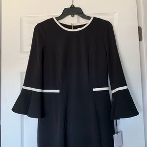 NWT Calvin Klein Sheath Dress Ruffle Sleeves - Size 8